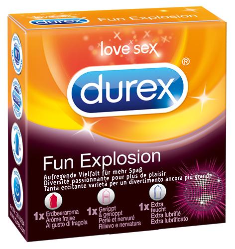 Durex- Fun Explosion, erinevad kondoomid, 3tk