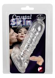 Crystal Skin peenisemansett vibratsiooniga, läbipaistev