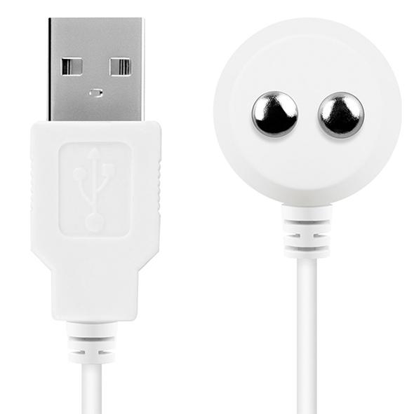 SATISFYER - USB CHARGING CABLE WHITE, magnetiline USB laadija